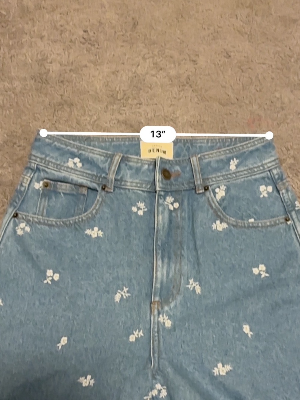 Sezane Light Blue Embroidered Wide Leg Jeans - Picture 8 of 8